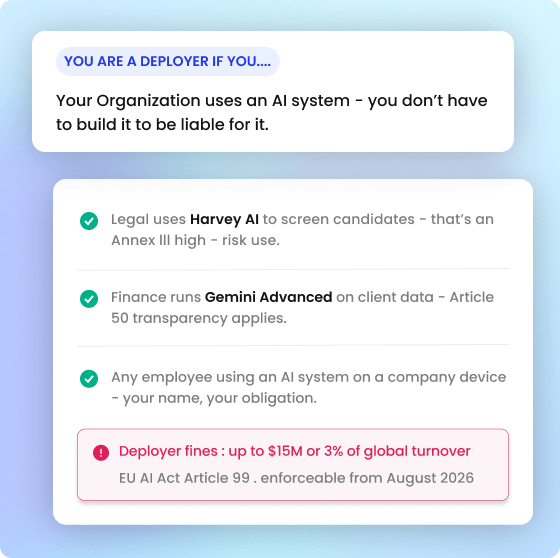 Deployer obligations and policy enforcement for AI tools in your organization